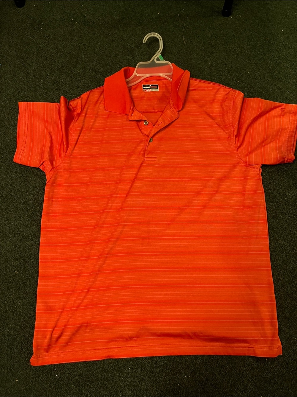 Grand Slam Men's Bright Orange Striped Polo